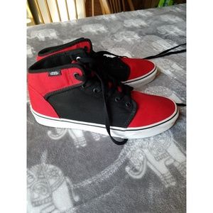 Men's Red and Black Vans